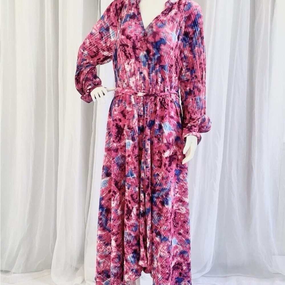 Scoop Pink Pleated Handkerchief Hem Dress XL 16/18 - Picture 4 of 4